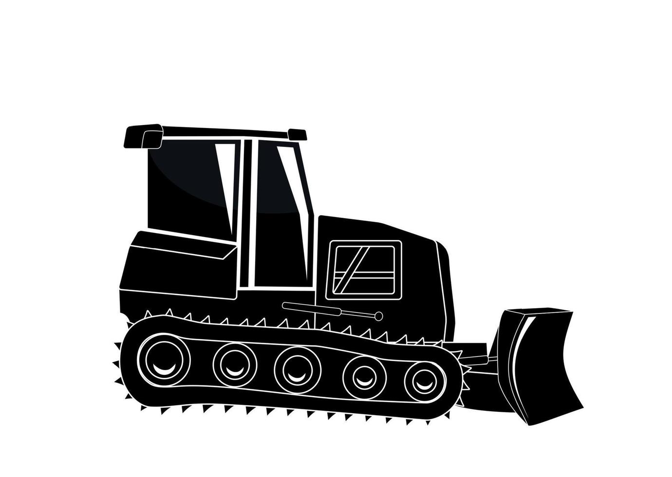 Bulldozer. Major Construction. Vector Illustration.