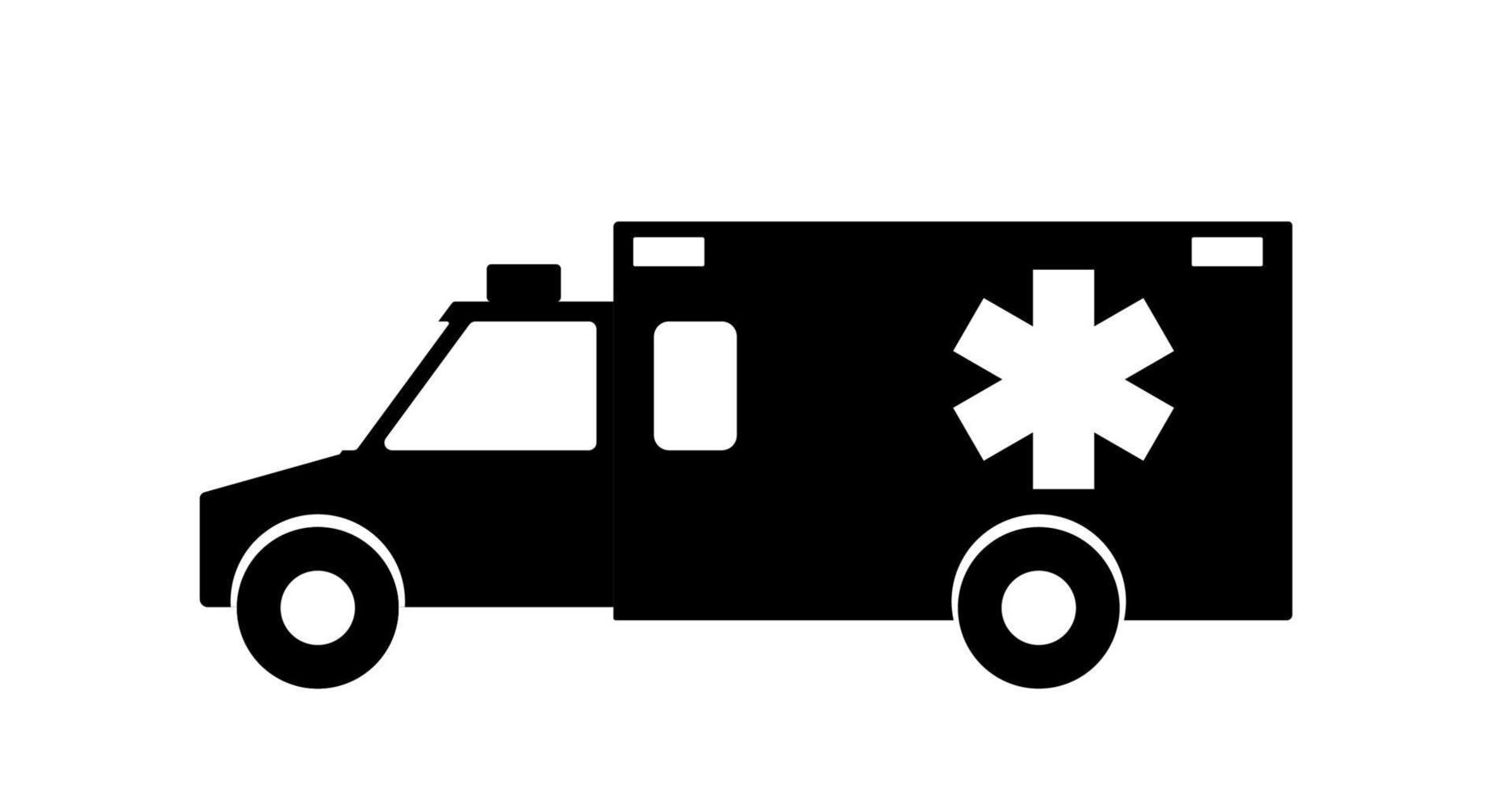 Ambulancia de emergencia con diseño plano de sirena. ilustración vectorial. vector