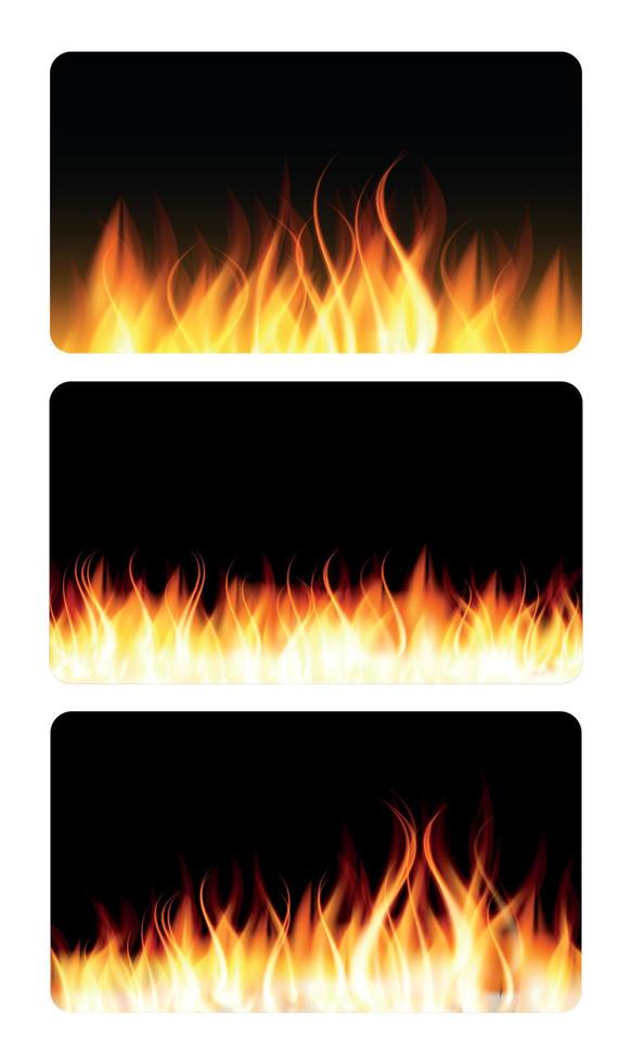 Burning Flame of Fire Banner. Vector Illustration