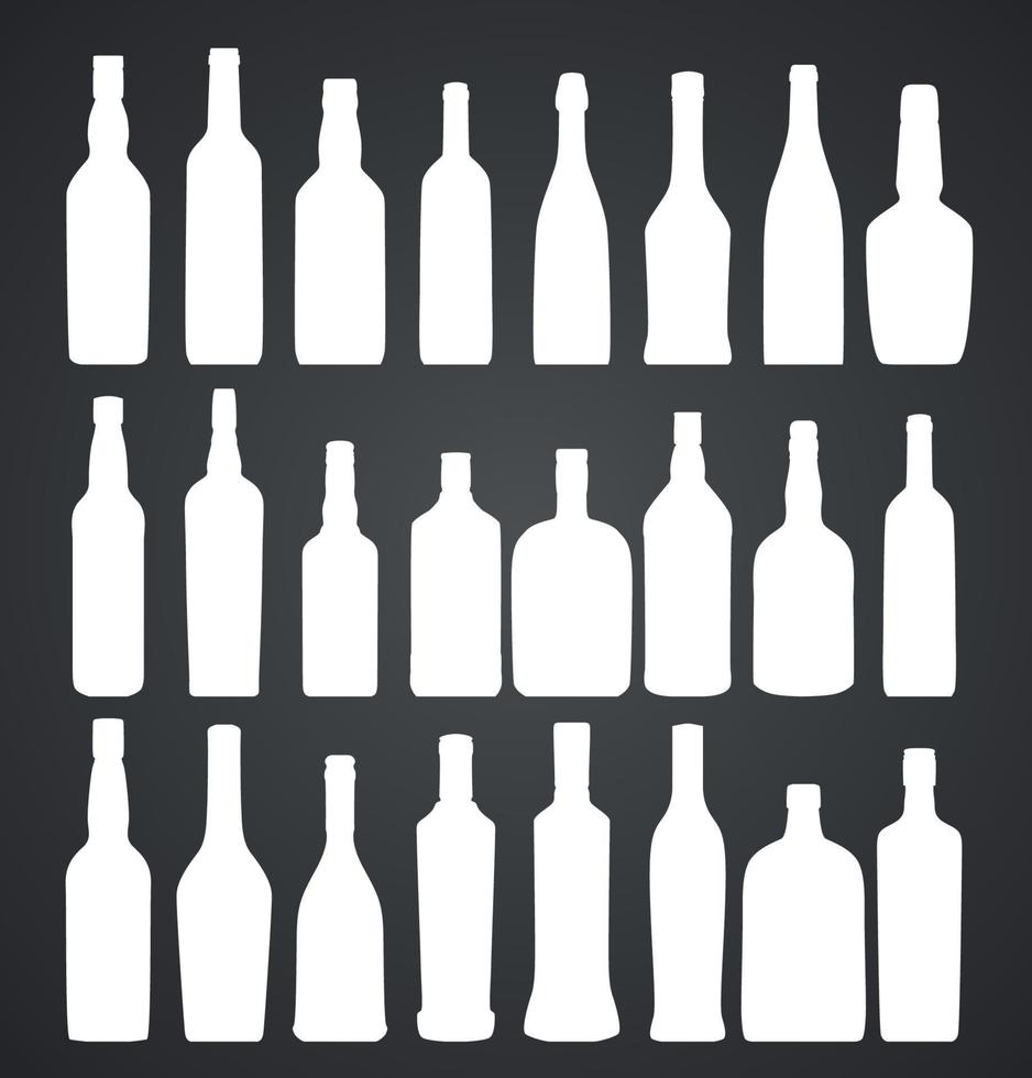 Vector Illustration of Silhouette Alcohol Bottle