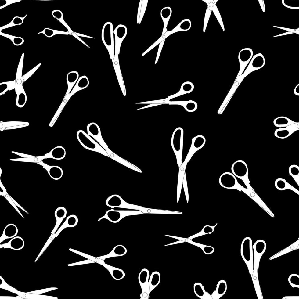 Seamless Pattern with Cutting Scissors. Vector Illustration.