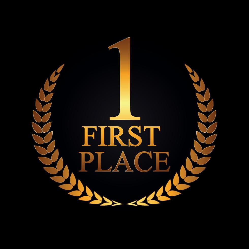 First Place Laurel Design Label Vector Illustration