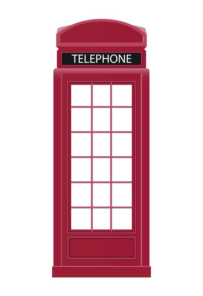 Red Telephone Box Icon Vector Illustration