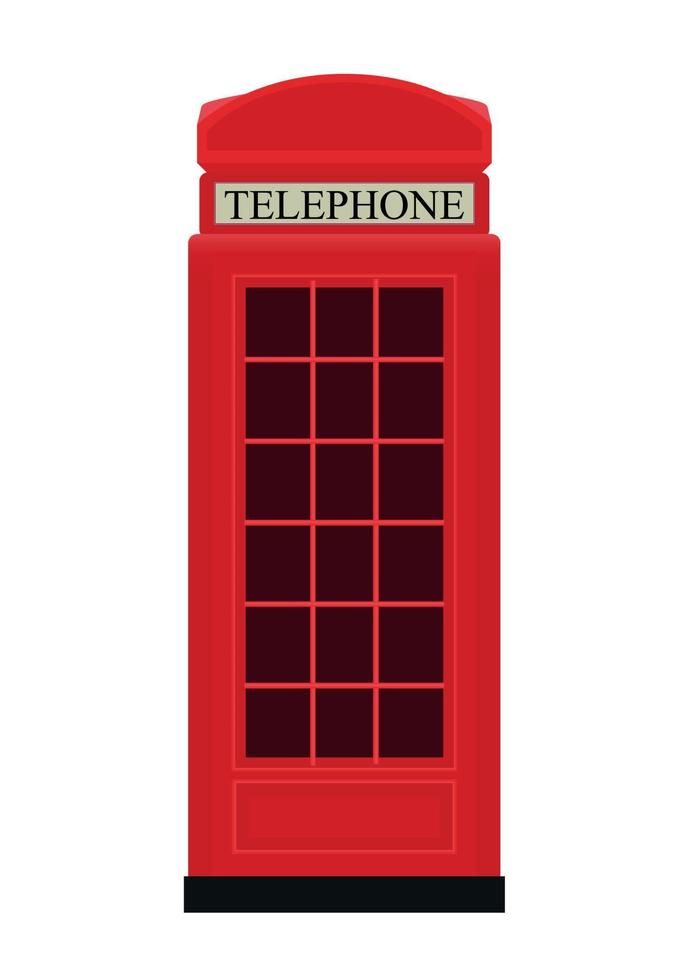 Red Telephone Box Icon Vector Illustration