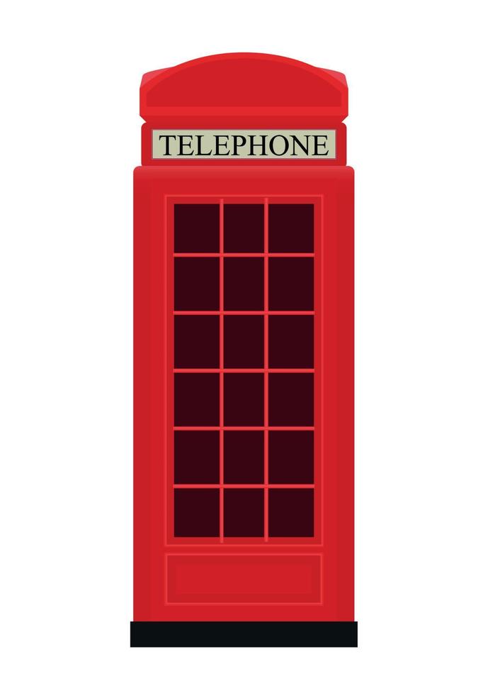 Red Telephone Box Icon Vector Illustration