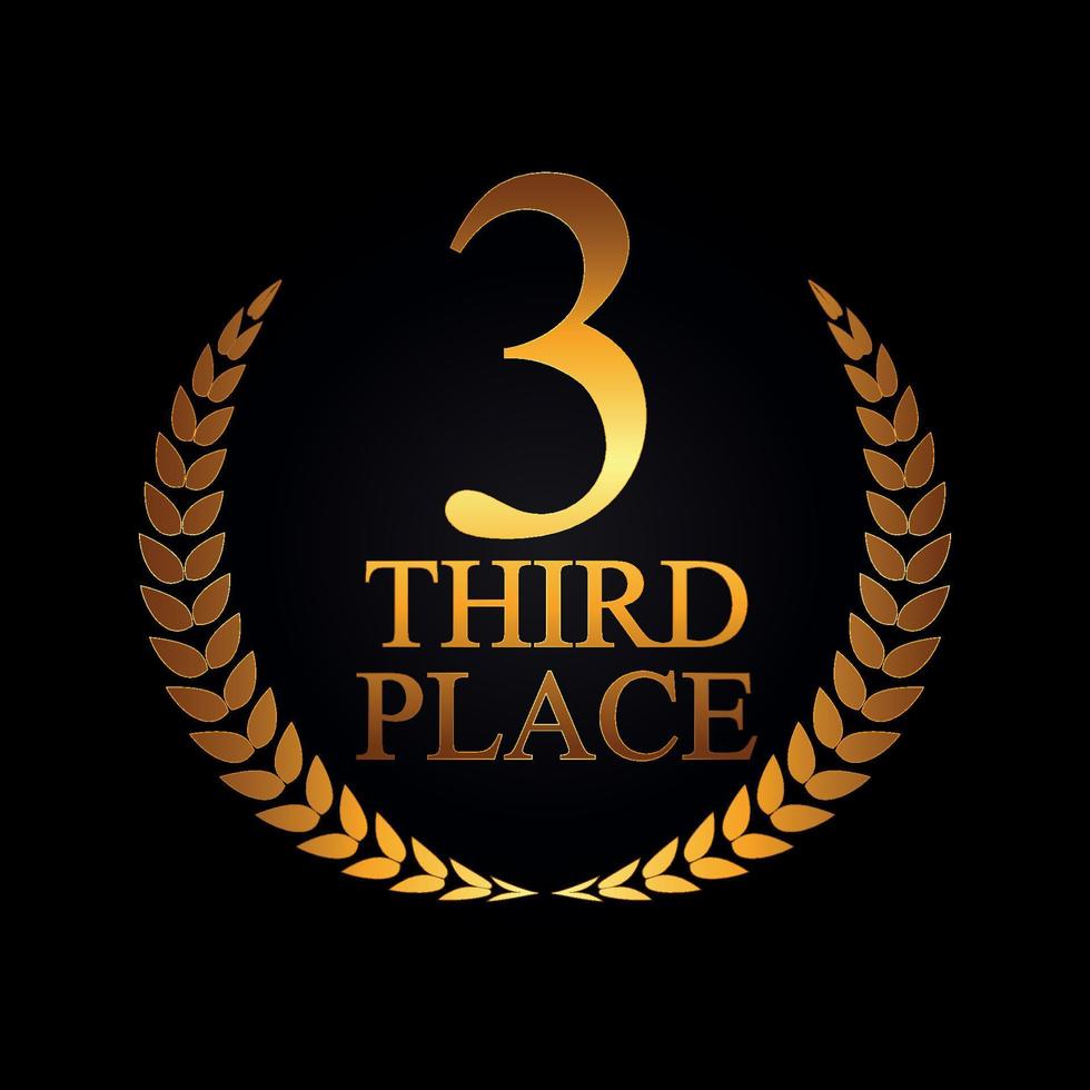 Third Place Laurel Design Label Vector Illustration