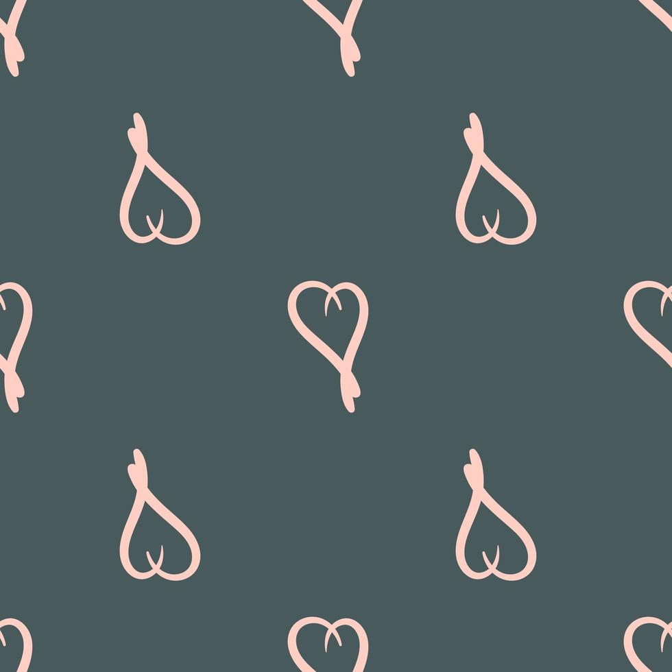 Seamless stylish pattern with pastel hand drawn hearts. Vector