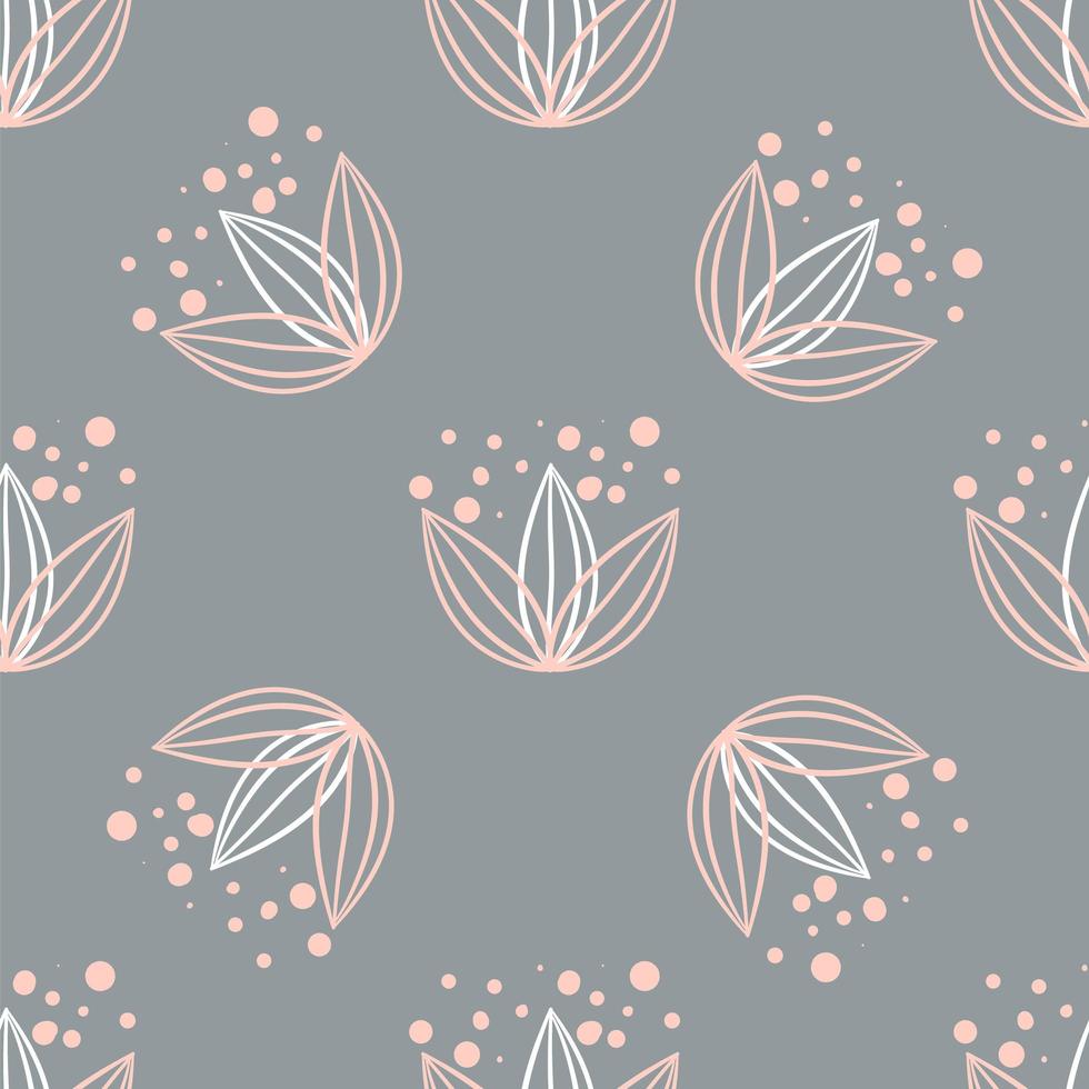 Seamless repeating pattern with floral elements in pastel colors vector