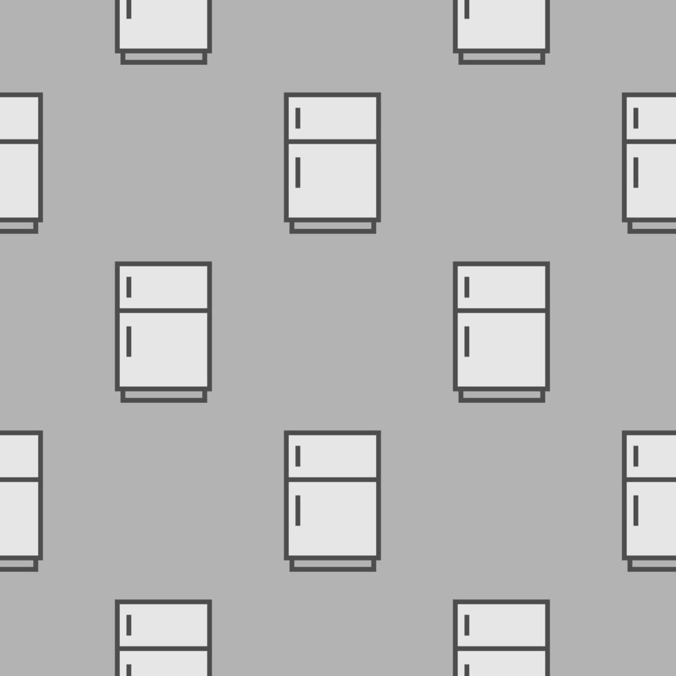 Grey Refrigerator icon - seamless pattern on grey background vector
