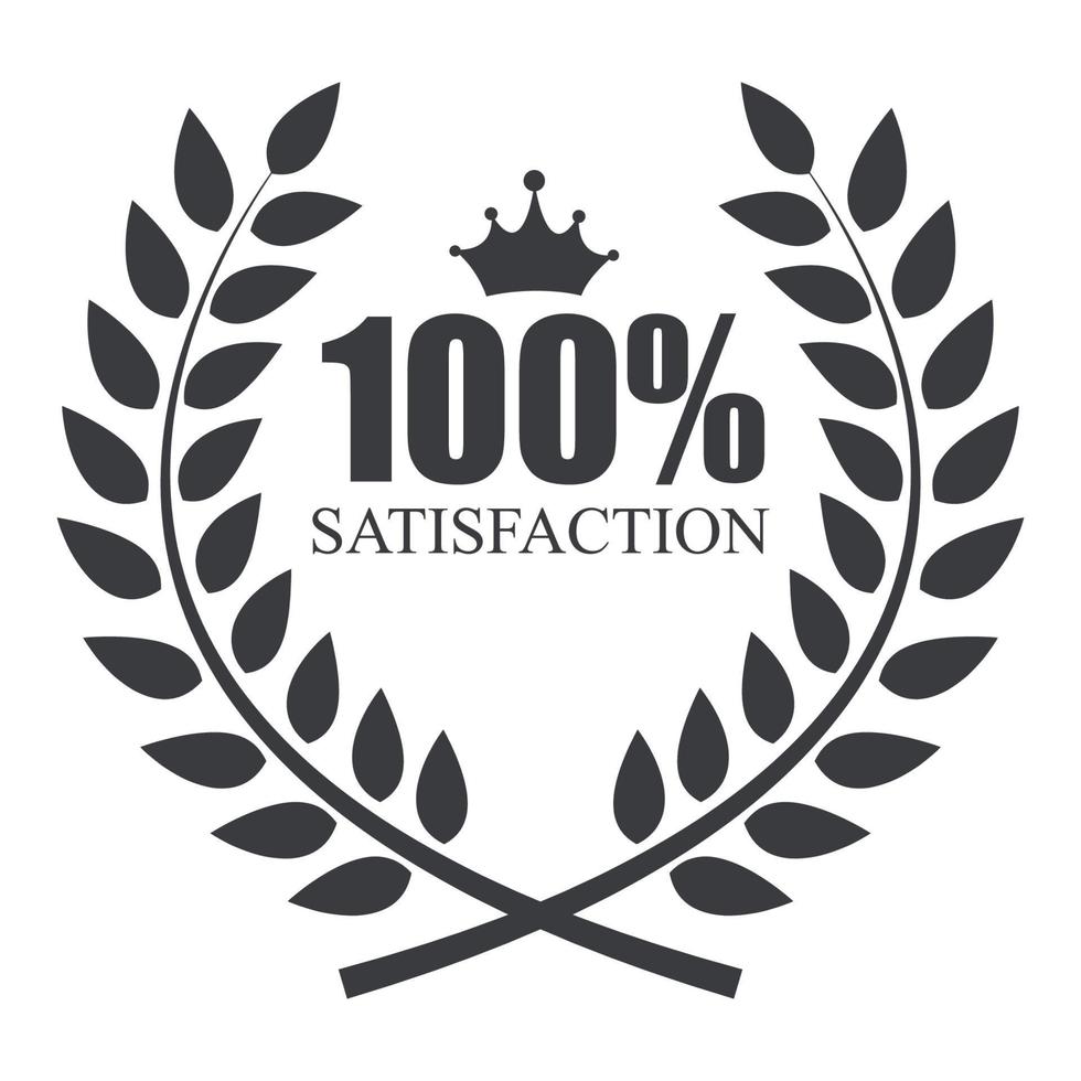 100 percent worry free vector icon with tick mark, satisfaction