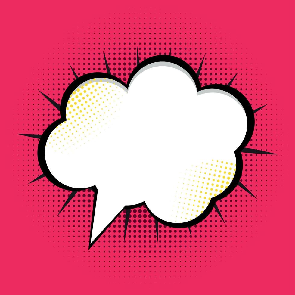 Speech Bubble Pop Art Background On Dot Background Vector Illustration