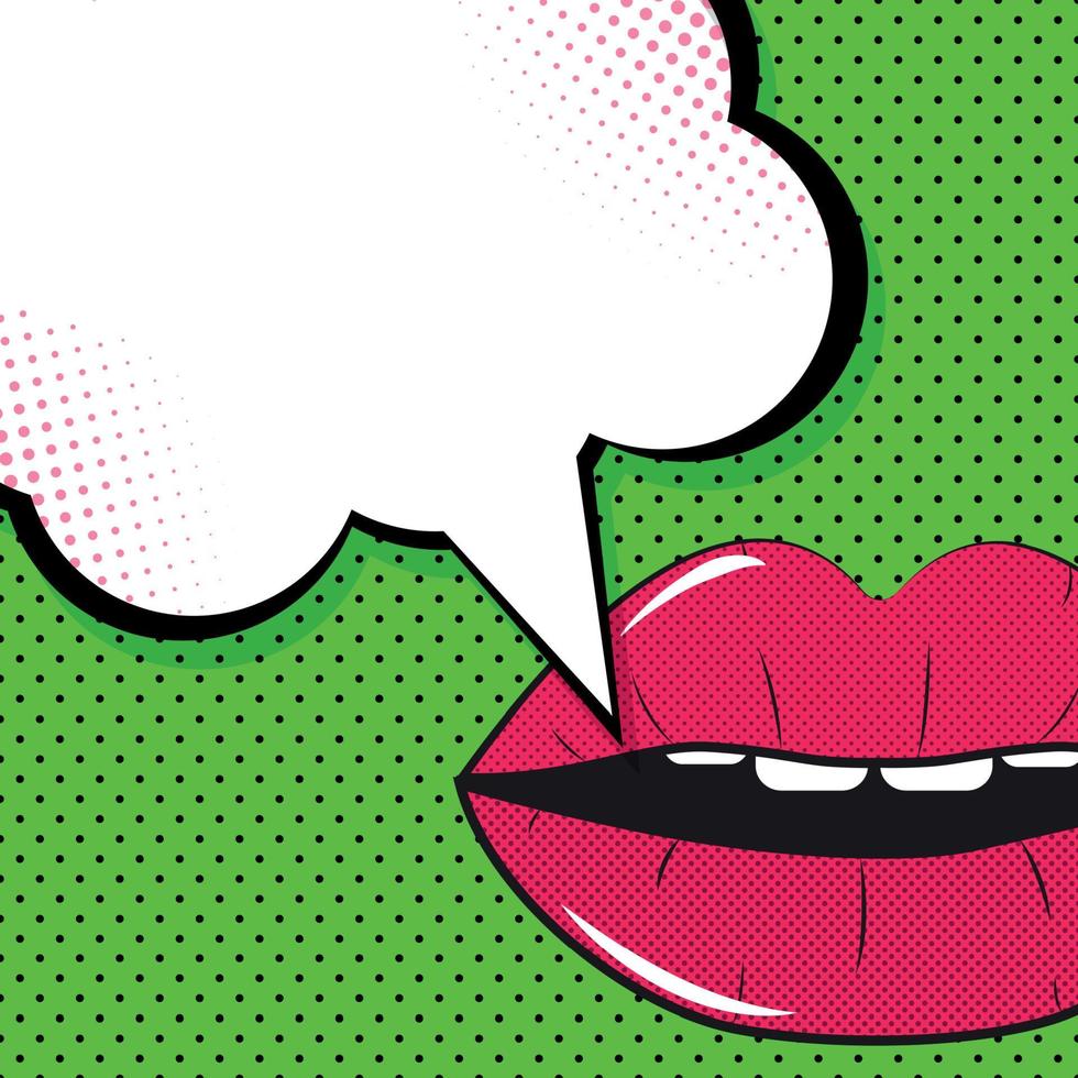 Speech Bubble Pop Art Background On Dot Background Vector Illustration