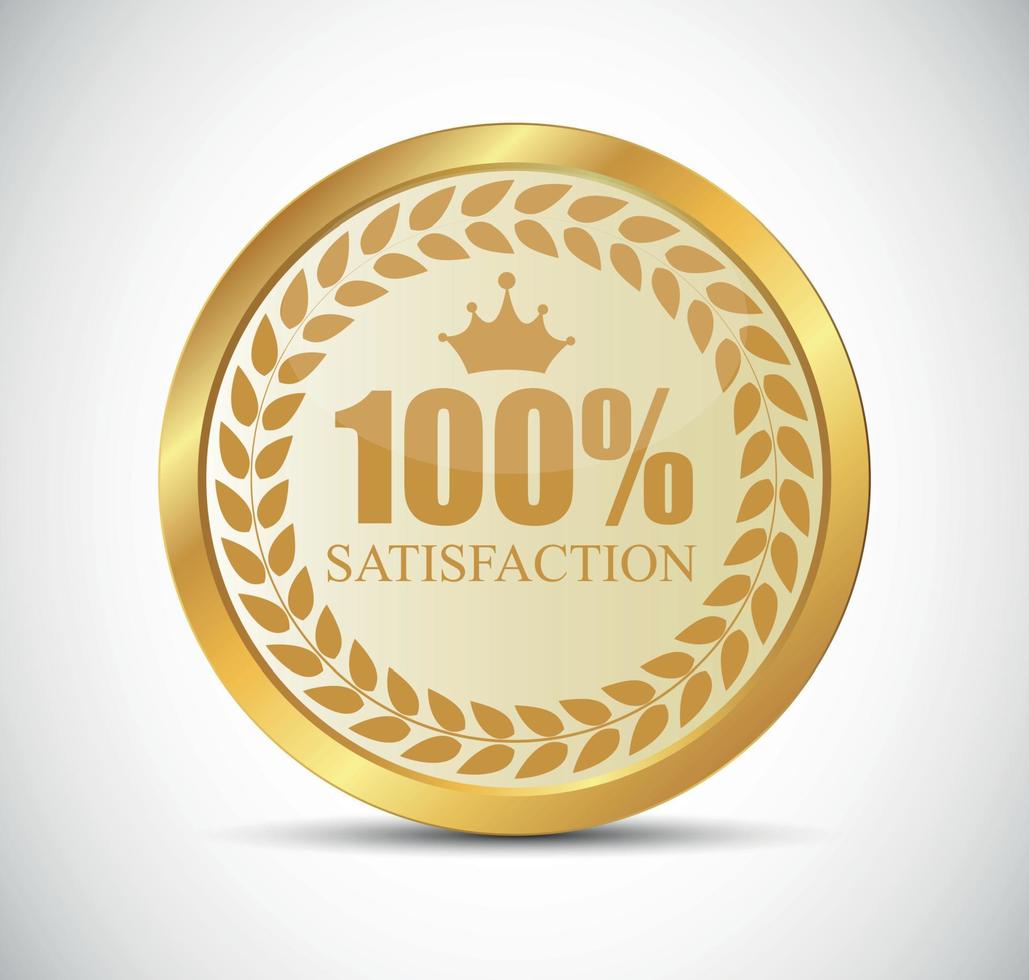 100 Satisfaction Golden Label Vector Illustration