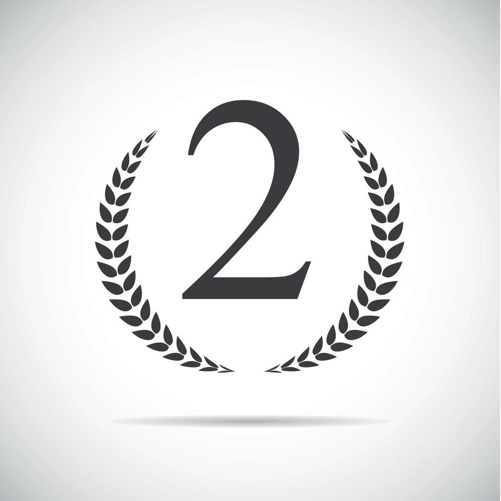 Second Place Laurel Design Label Vector Illustration