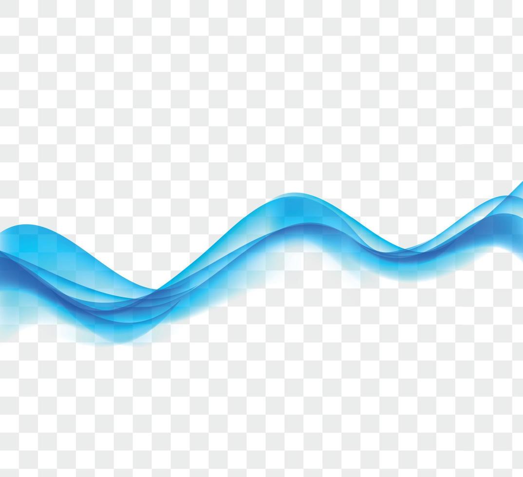 Abstract Colored Wave Set on Transparent  Background. Vector Illustration