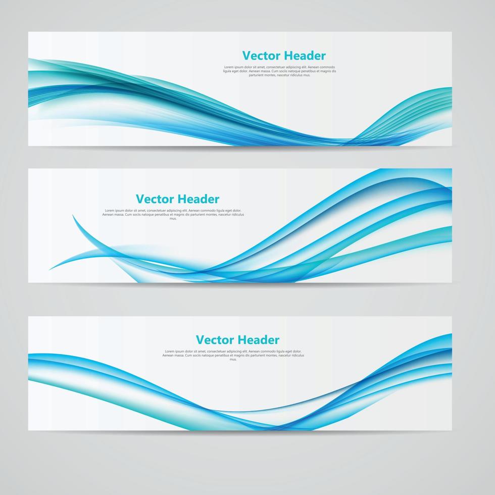 Abstract Colored Wave Header Background. Vector Illustration