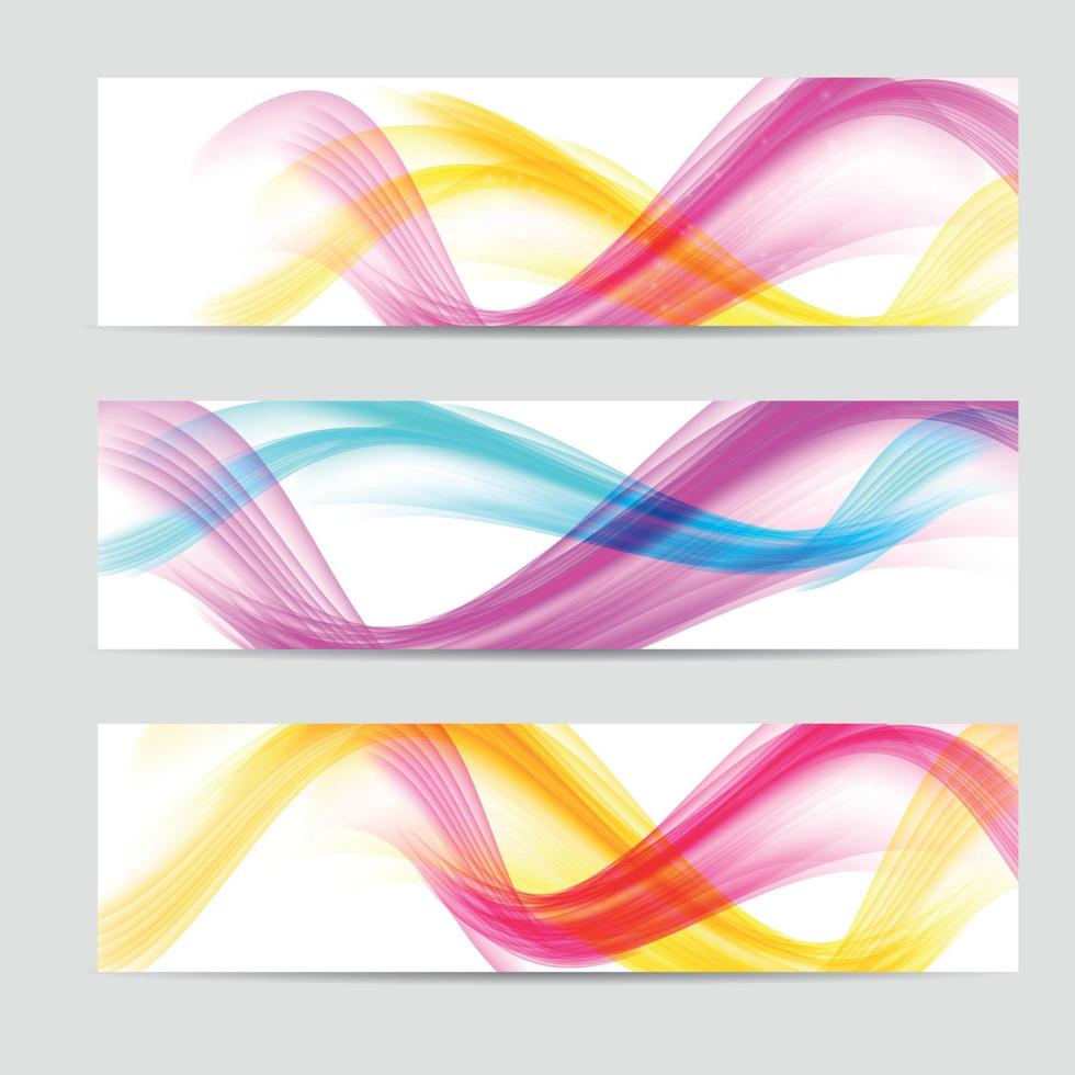 Abstract Colored Wave Header Background. Vector Illustration