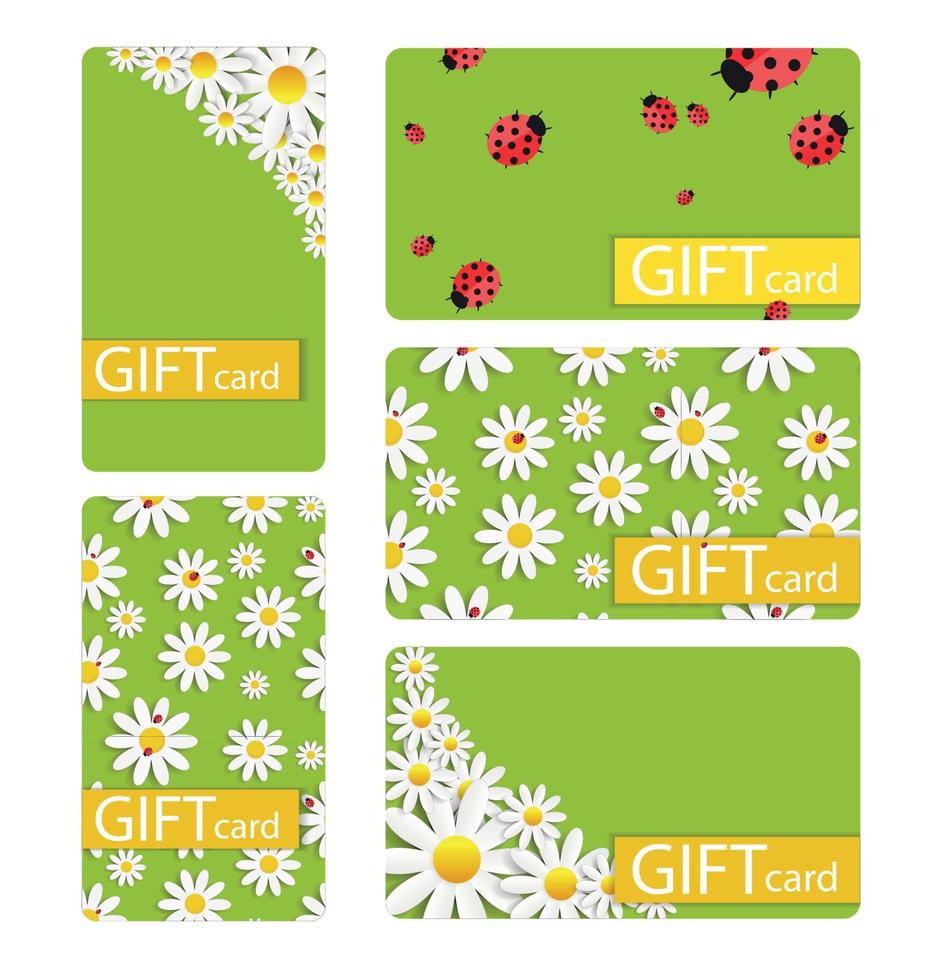 Abstract Beautiful Gift Card Design Set, Vector Illustration.