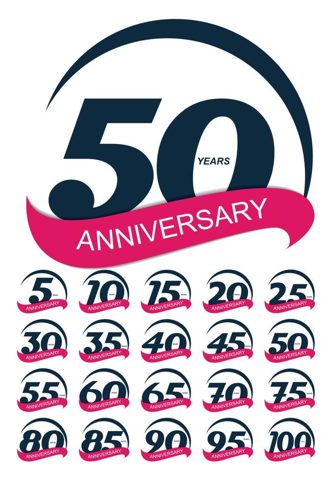 Template Logo Anniversary Set Vector Illustration