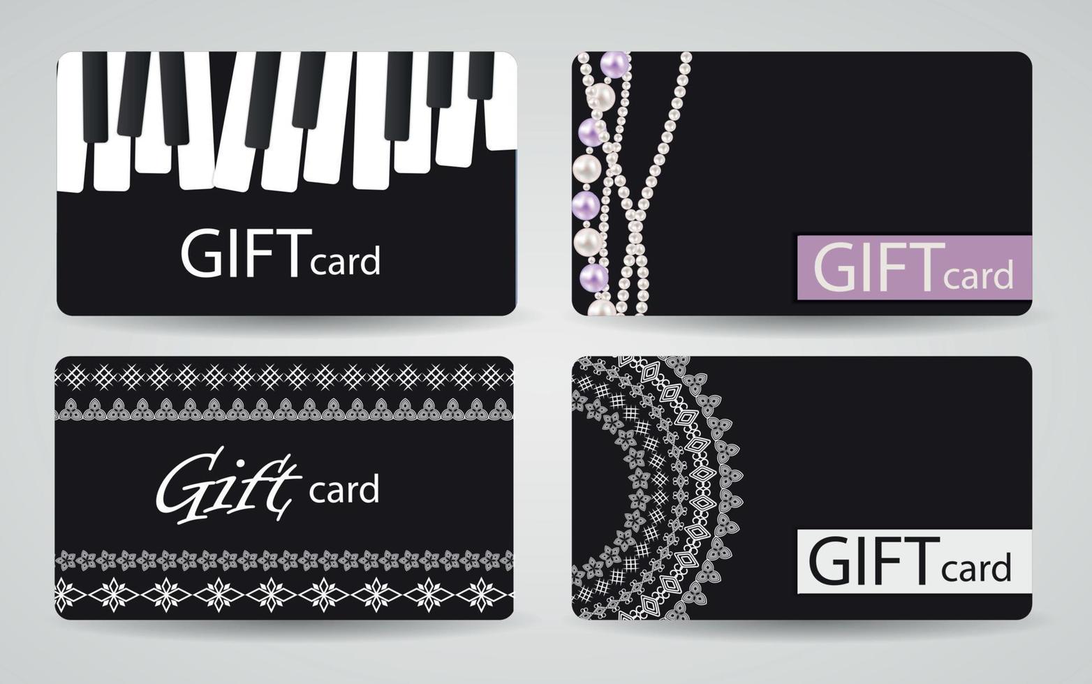 Abstract Beautiful Gift Card Design Set, Vector Illustration.