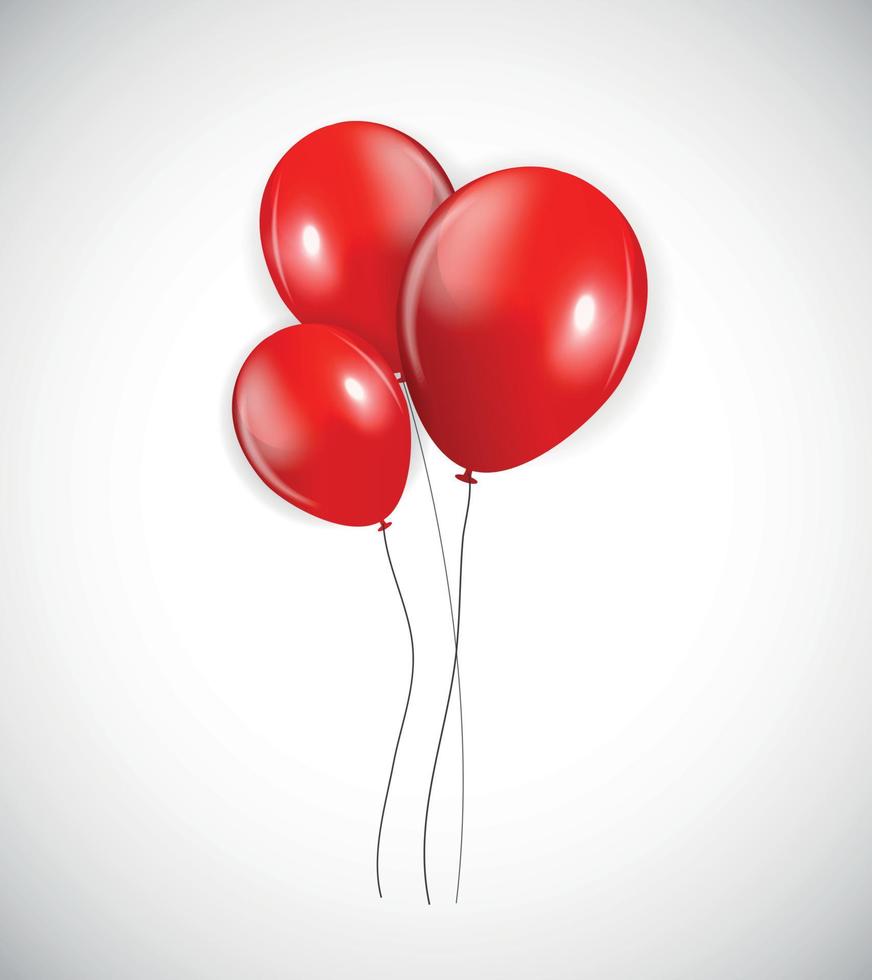 Set of Red Balloons, Vector Illustration