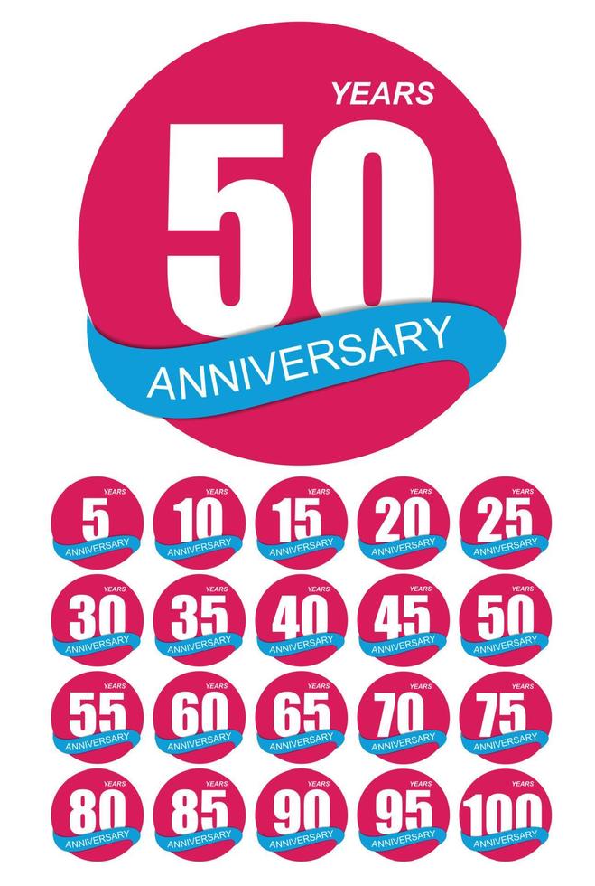 Template Logo Anniversary Set Vector Illustration