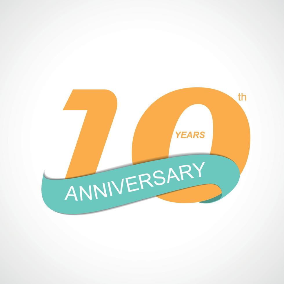 Template Logo 10th Anniversary Vector Illustration