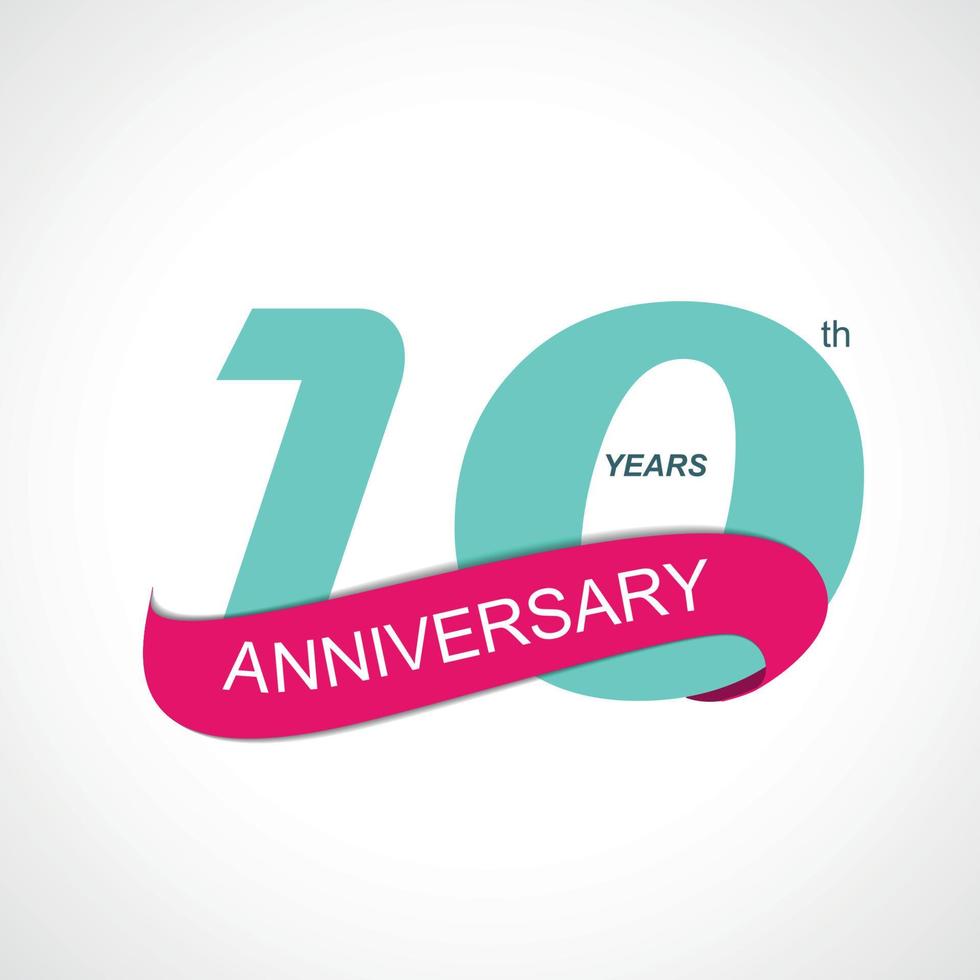 Template Logo 10th Anniversary Vector Illustration