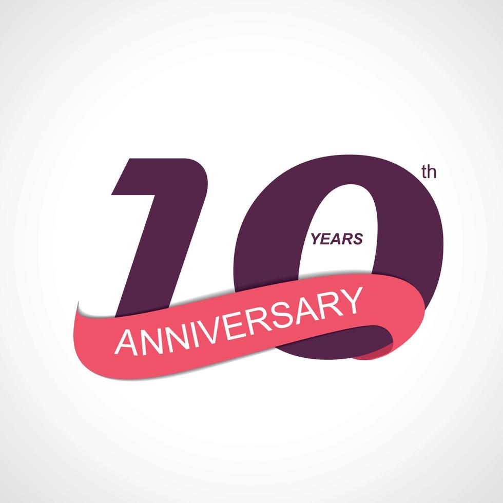Template Logo 10th Anniversary Vector Illustration