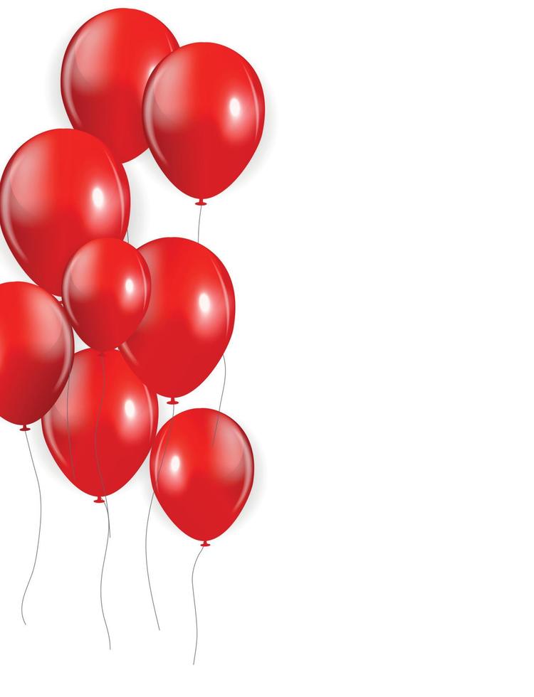 Set of Red Balloons, Vector Illustration