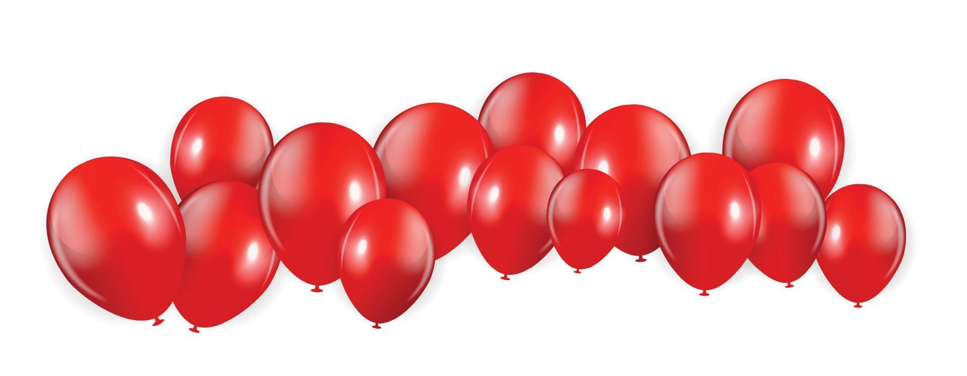 Set of Red Balloons, Vector Illustration