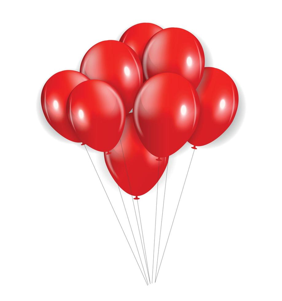 conjunto de globos rojos, ilustración vectorial vector