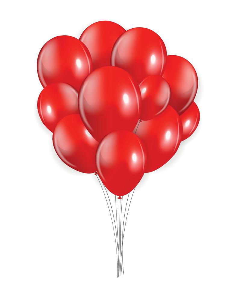 Set of Red Balloons, Vector Illustration