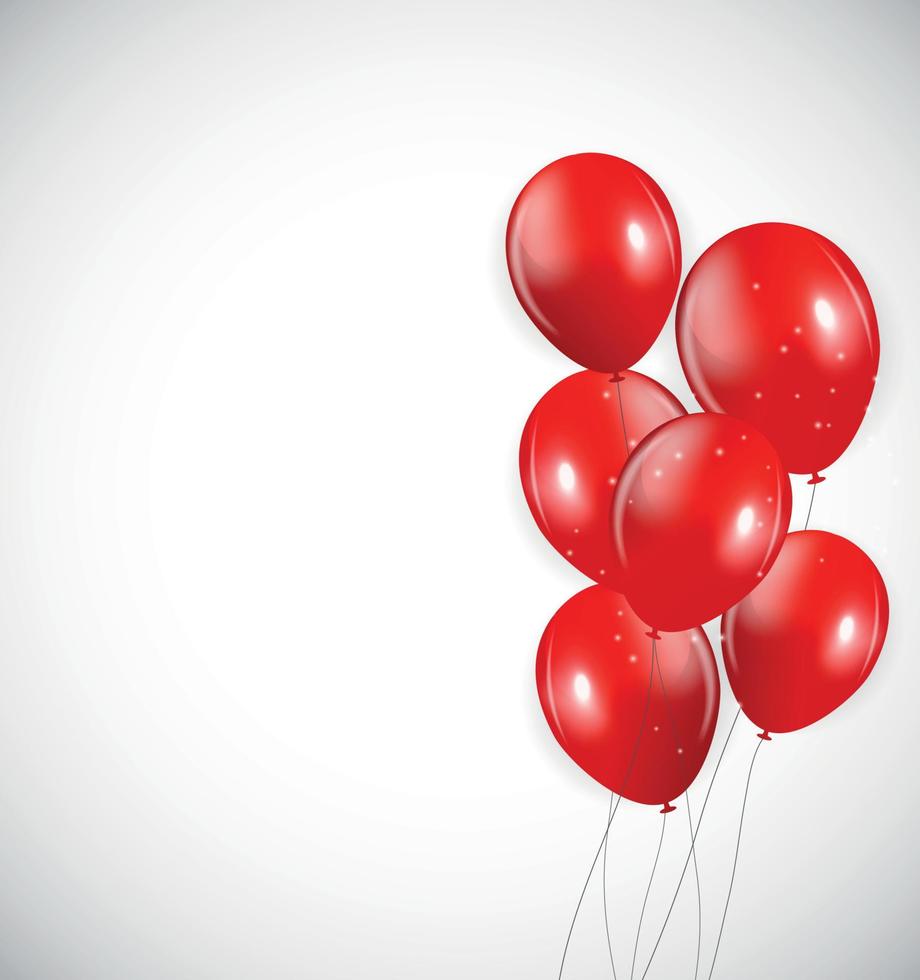Set of Red Balloons, Vector Illustration