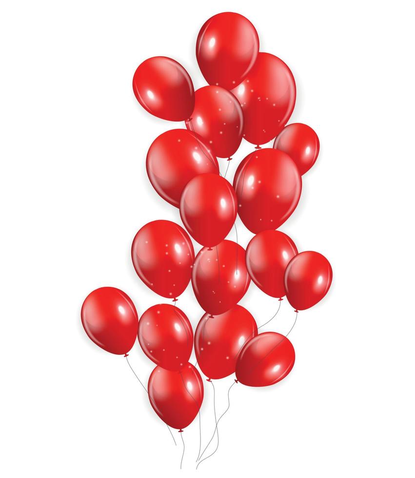 conjunto de globos rojos, ilustración vectorial vector