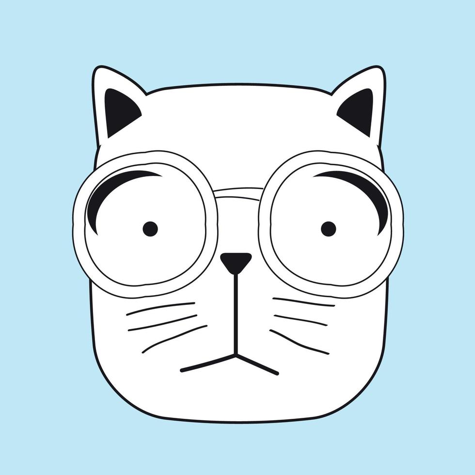 Cute Handdrawn Cat Vector Illustration