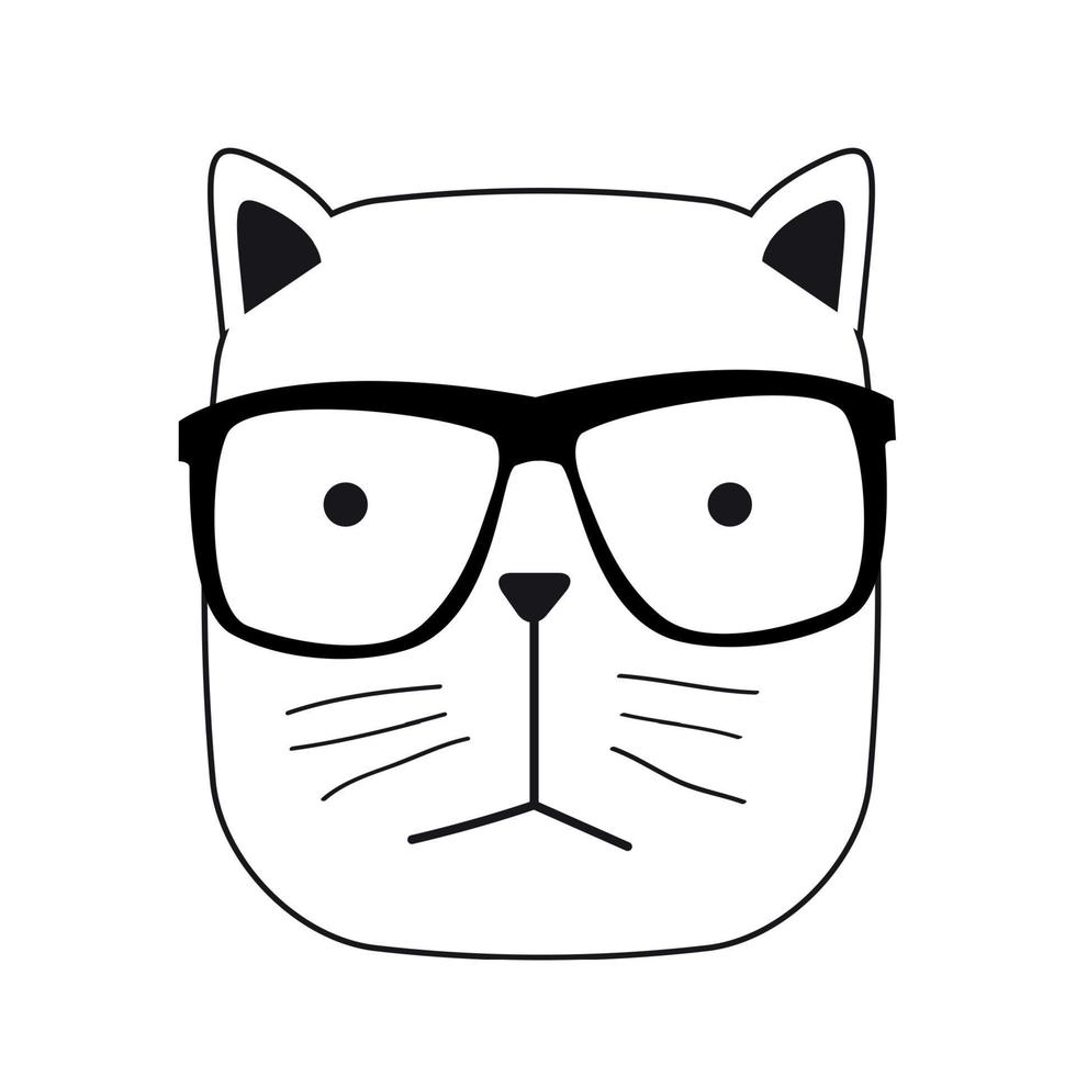 Cute Handdrawn Cat Vector Illustration