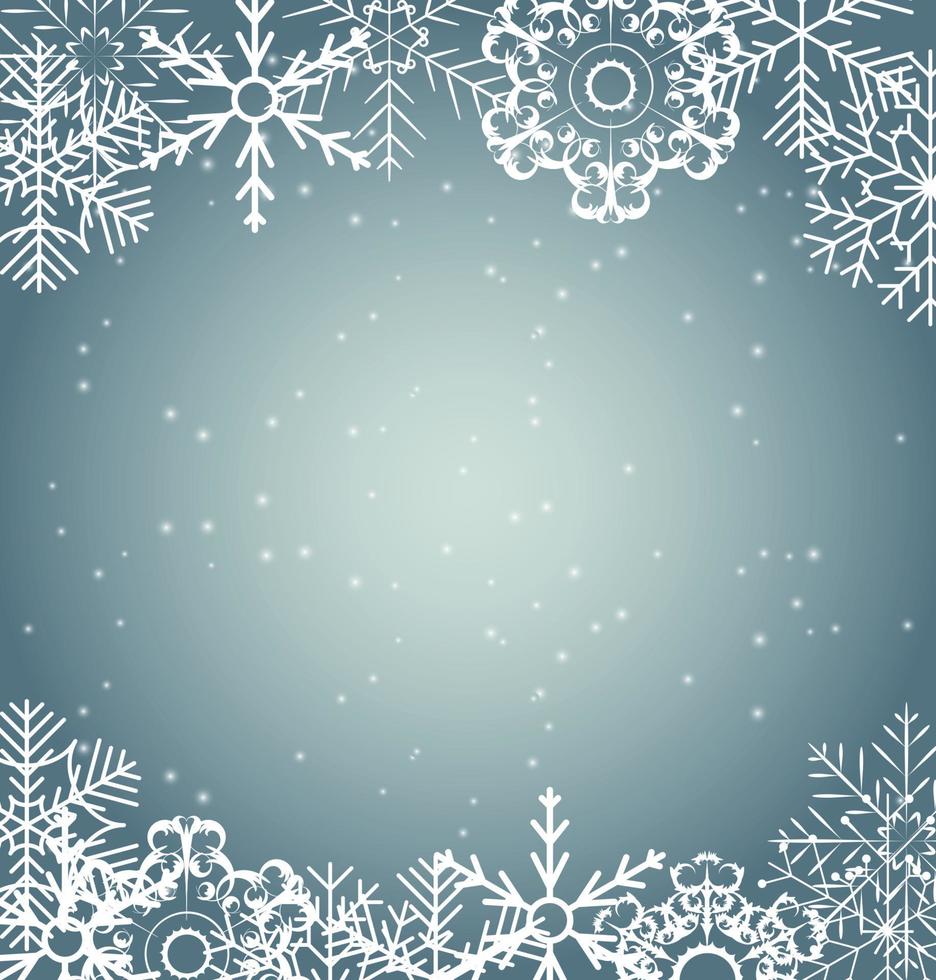 Ilustración de vector de fondo de copos de nieve de Navidad