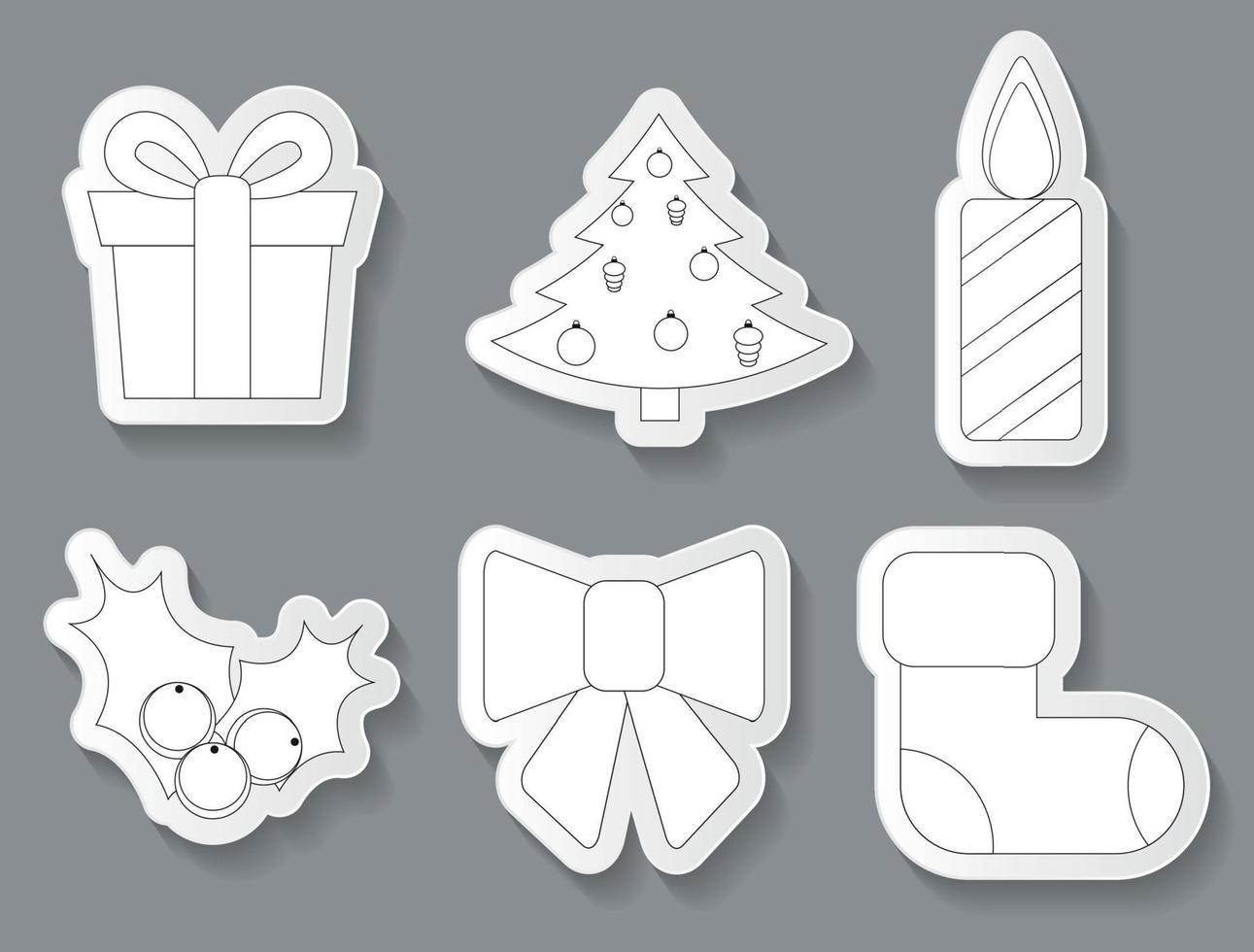 Abstract Christmas and New Year Sticker vector