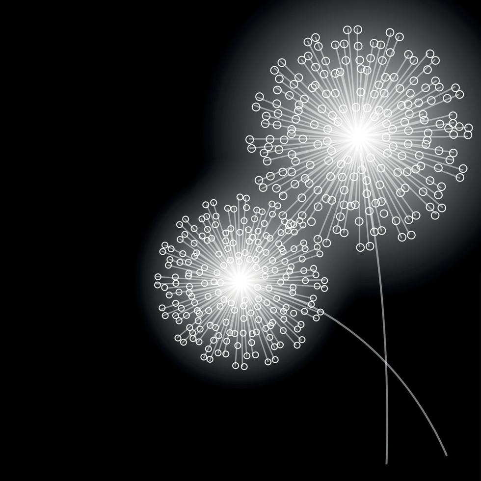 Abstract flowers silhouette. Vector illustration