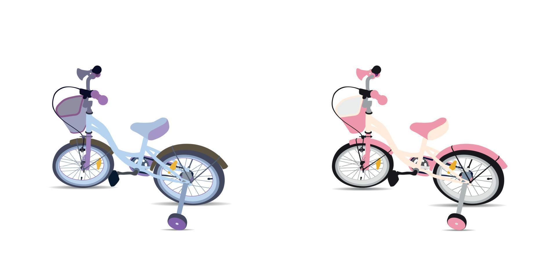 Set of Children Bicycle. Isolated vector
