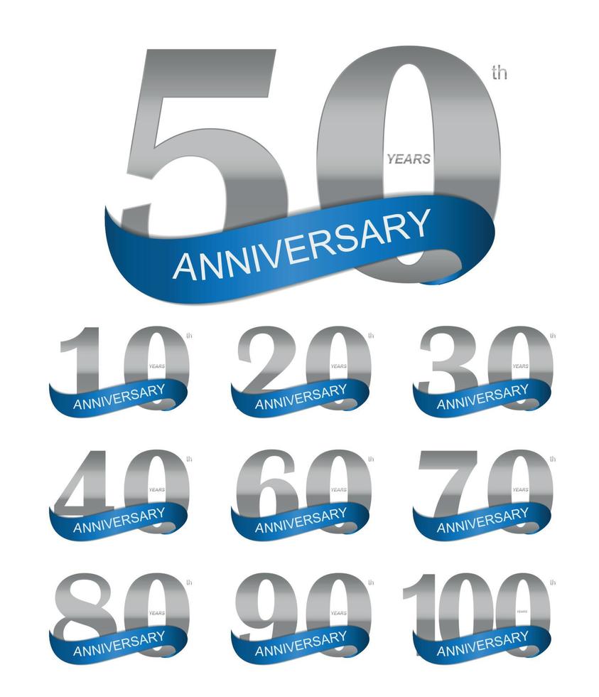 Template Logo Set Anniversary Vector Illustration