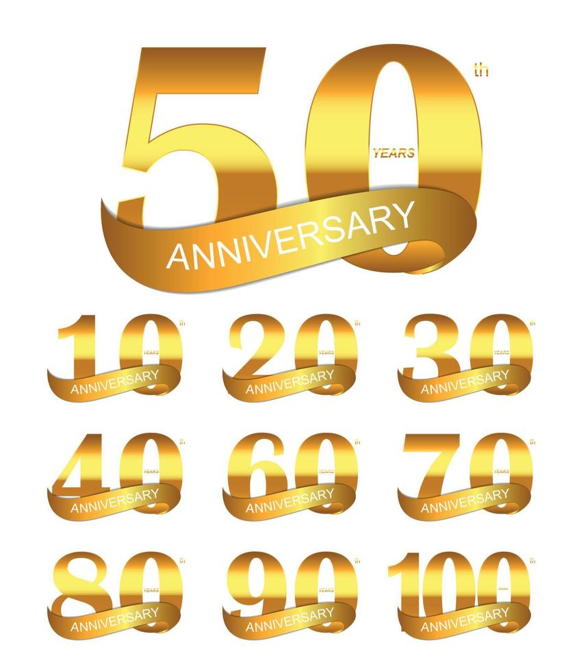 Template Logo Set Anniversary Vector Illustration