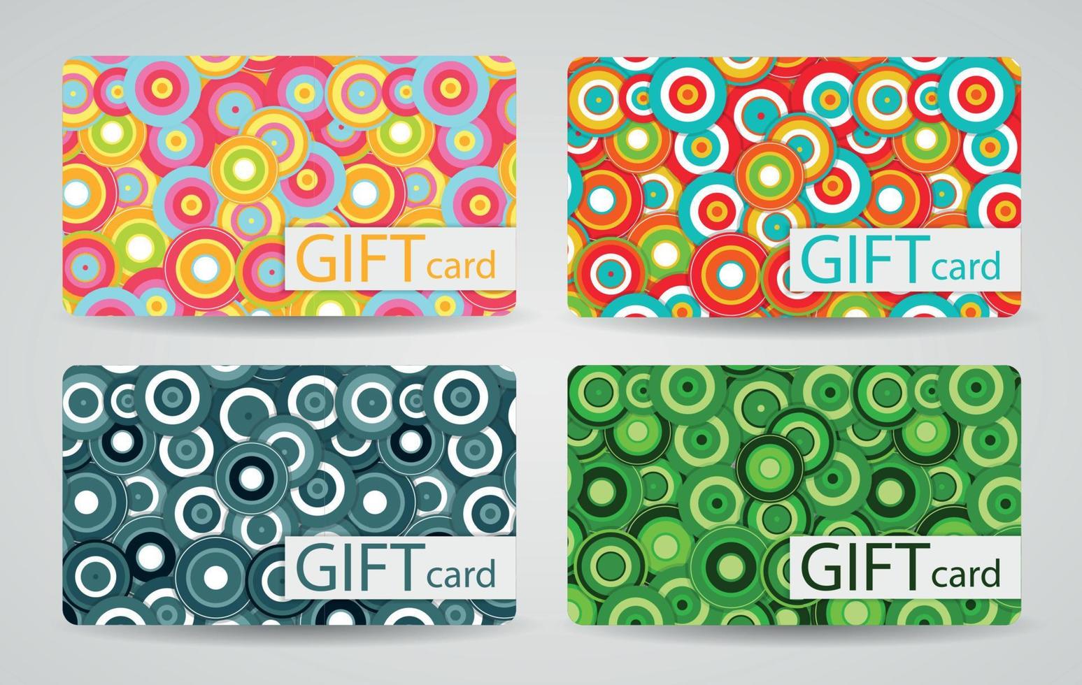 Abstract Beautiful Gift Card Design Set, Vector Illustration.