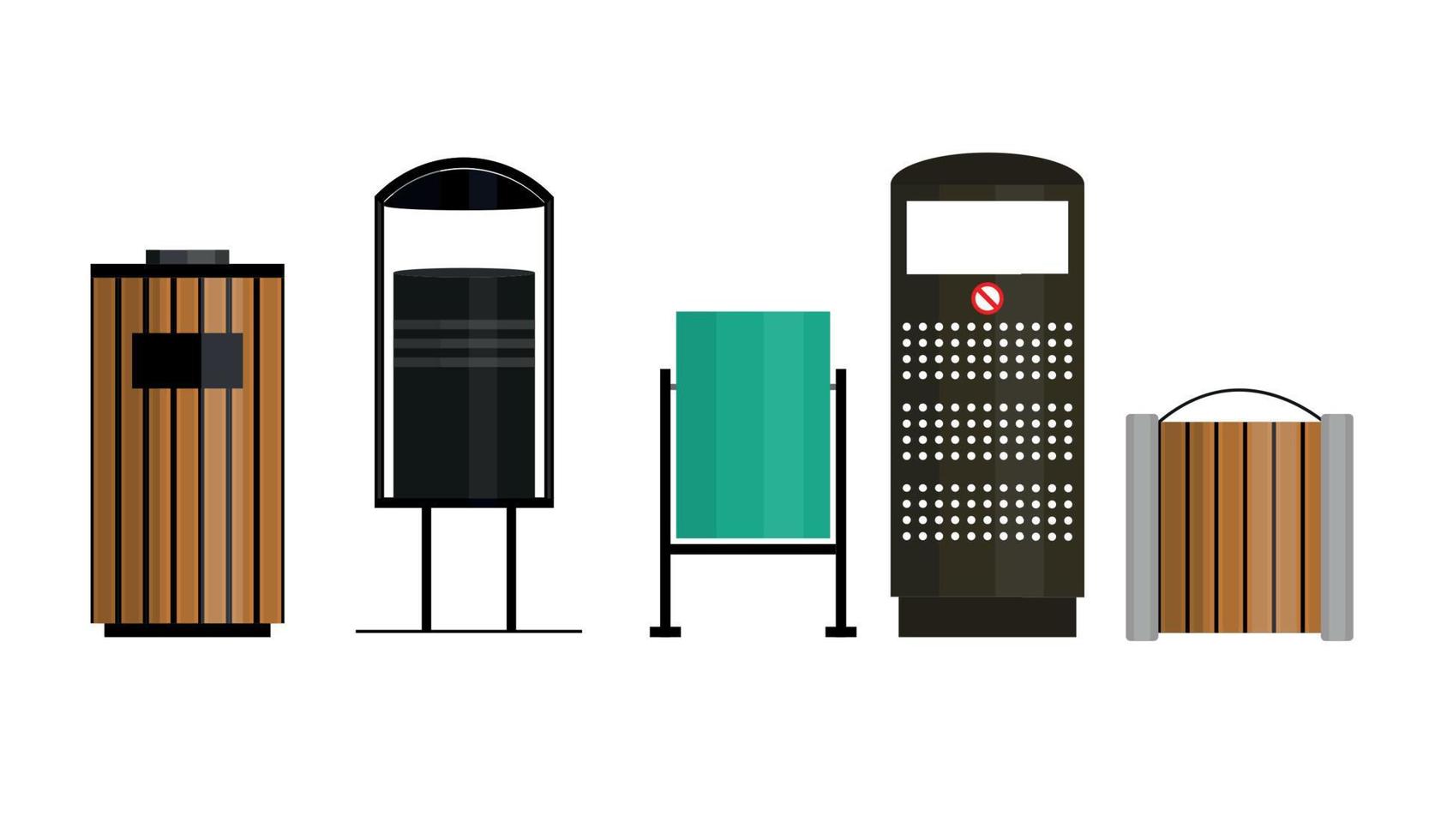 Trashcan Set Vector Illustration