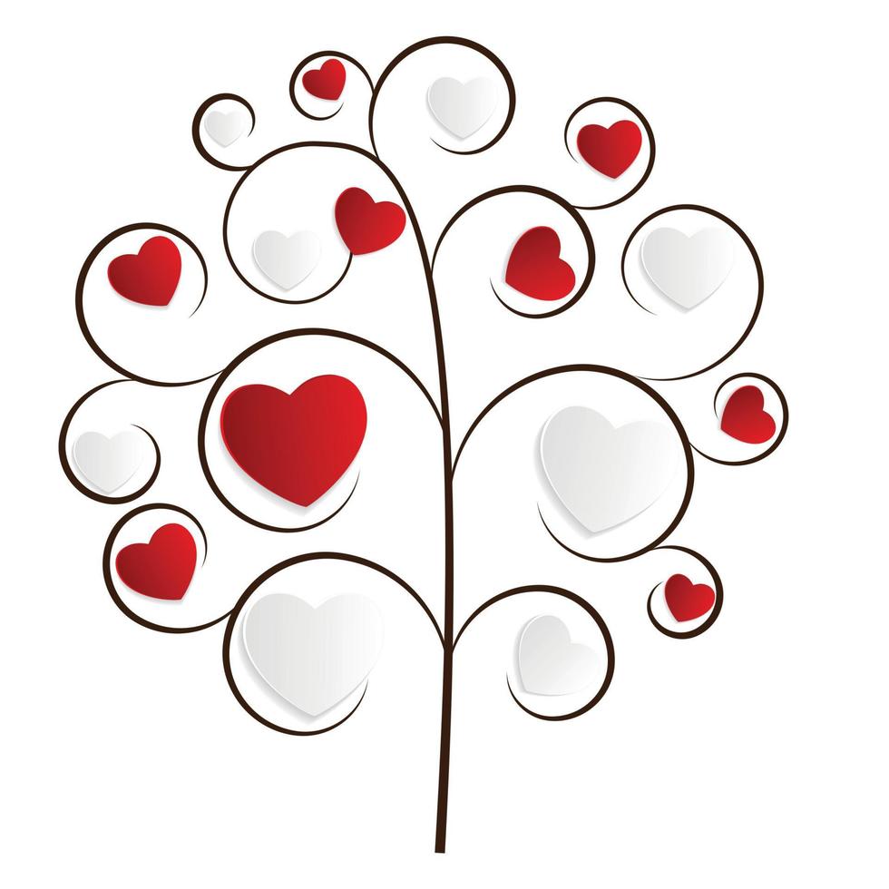 hermosa ilustración de vector de árbol de corazón