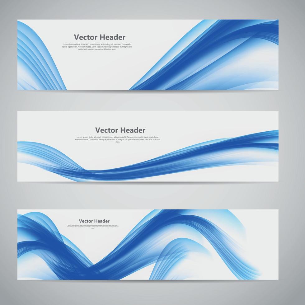 Abstract Colored Wave Header Background. Vector Illustration