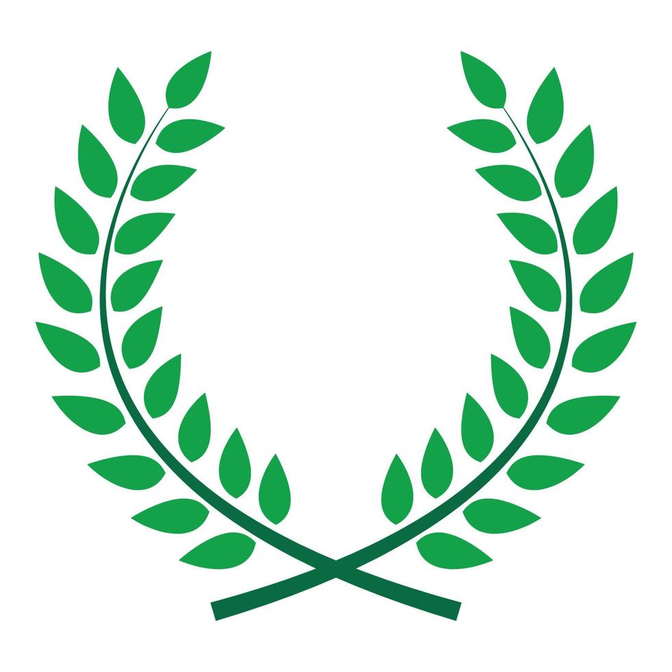 Award Laurel Wreath. Winner Leaf label,  Symbol of Victory. Vector Illustration