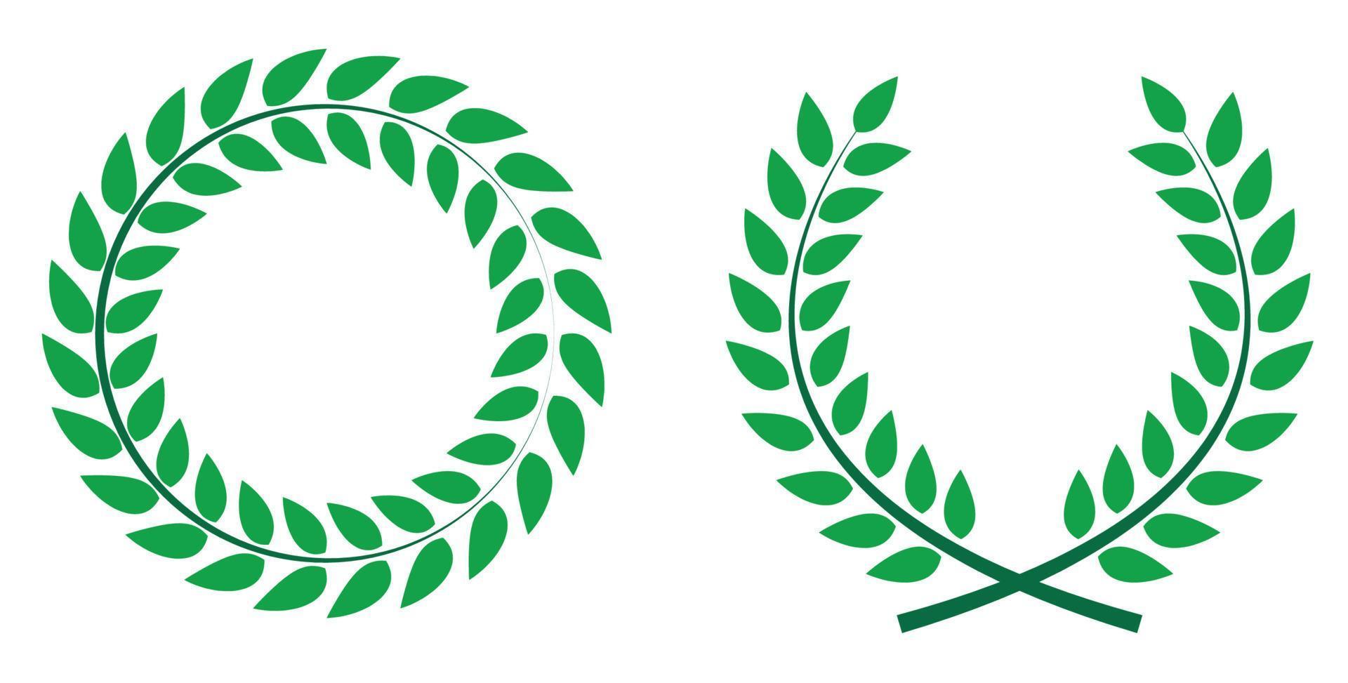 Award Laurel Wreath. Winner Leaf label,  Symbol of Victory. Vector Illustration