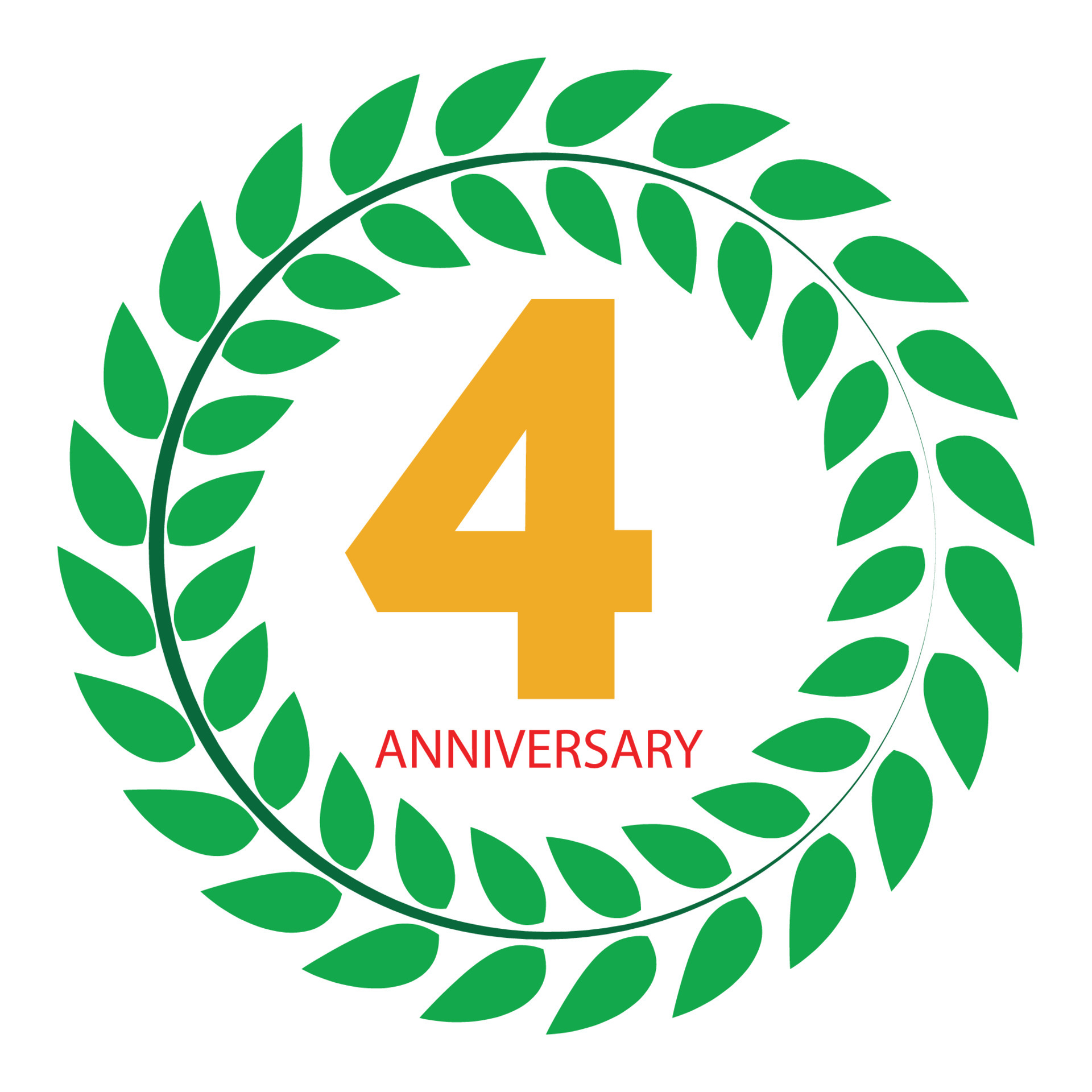 Template Logo 4 Anniversary in Laurel Wreath Vector Illustration ...